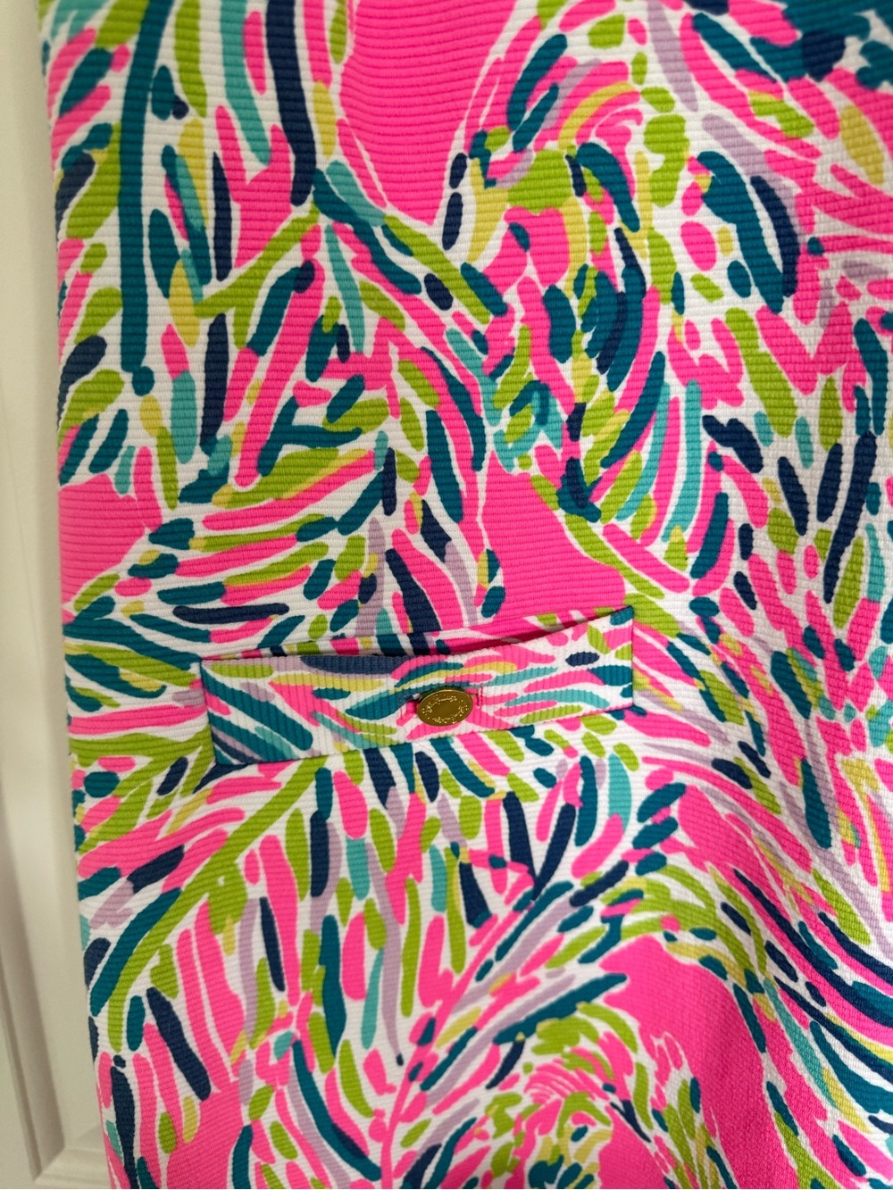 Lily Pulitzer Layton Multi Palm Reader Ottoman Stretch shift dress XL - Picture 6 of 9